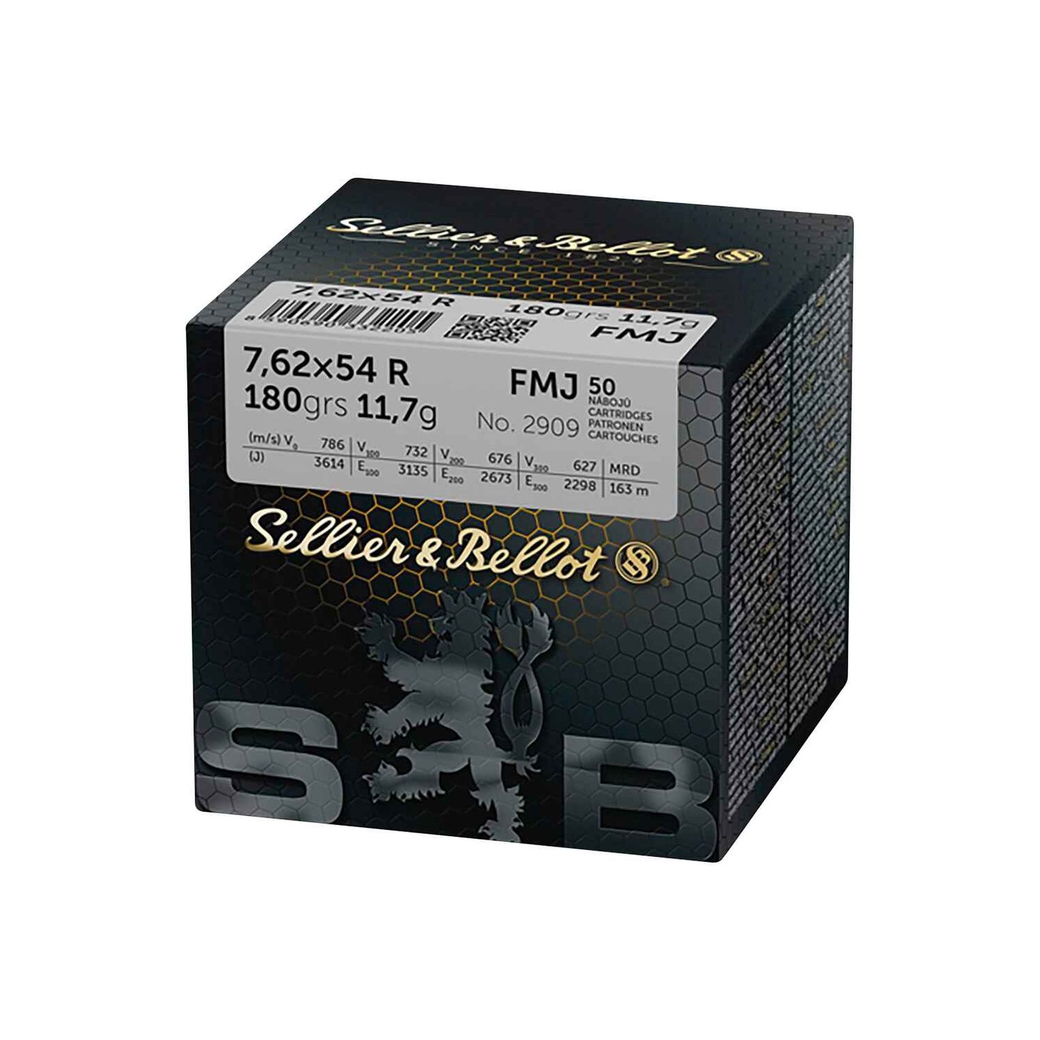 Büchsenmunition 7,62x54 R Vollmantel 180 grs.  Sellier & Bellot