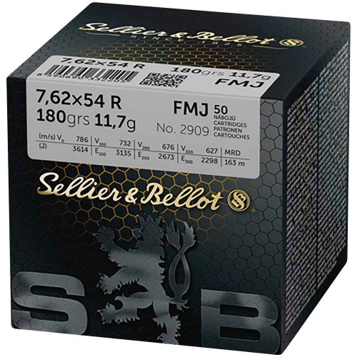 Büchsenmunition 7,62x54 R Vollmantel 180 grs.  Sellier & Bellot