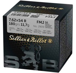 Büchsenmunition 7,62x54 R Vollmantel 180 grs.  Sellier & Bellot