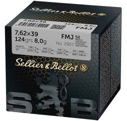 Büchsenmunition 7,62x39 Vollmantel 124 grs. Sellier & Bellot