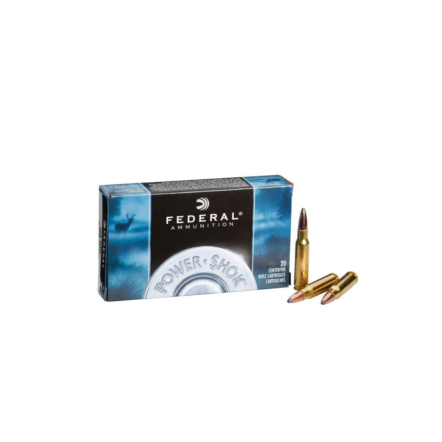 Büchsenmunition .222 Rem. Power Shok Tlm 3,2g/50grs. Federal Ammunition