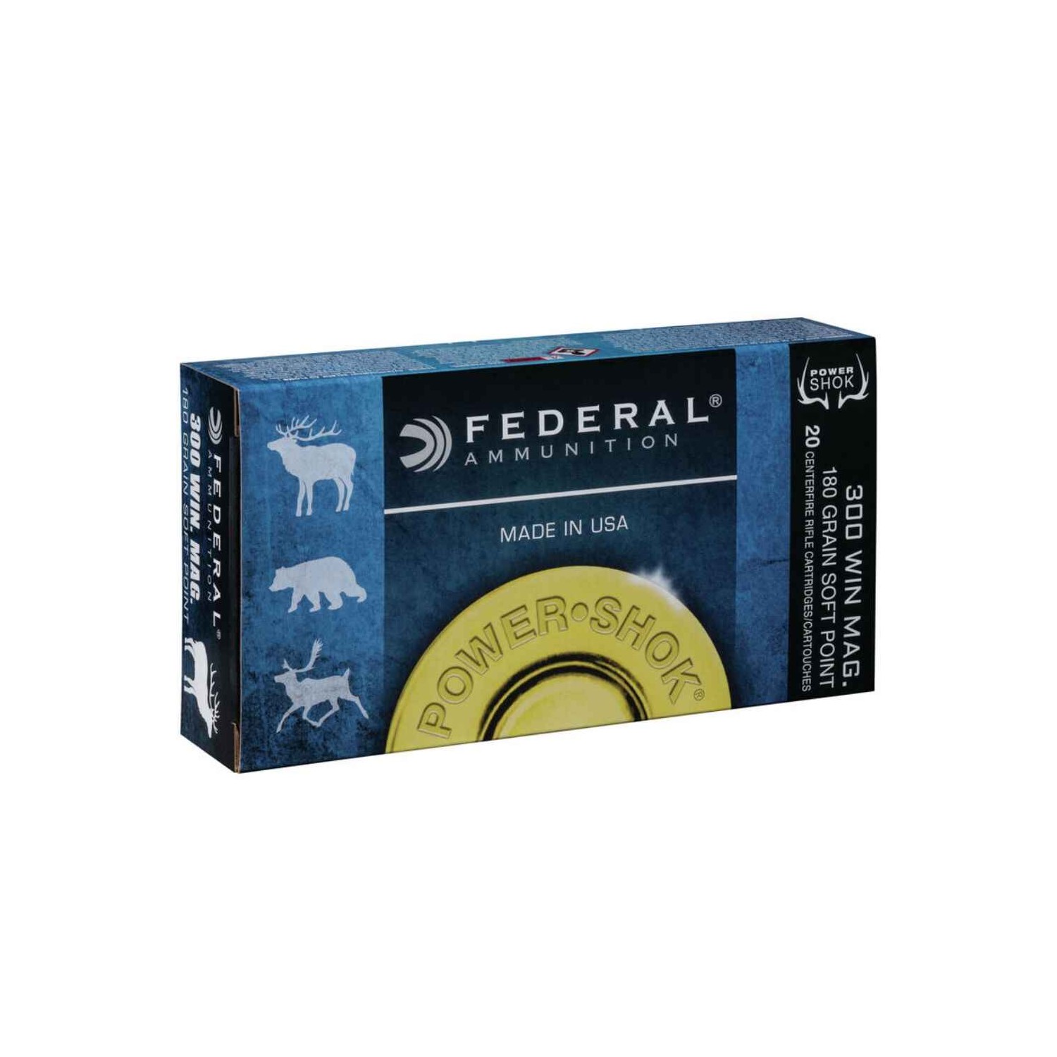 Büchsenmunition .300 Win. Mag. Teilmantel Power Shok 11,7/180 g/grs. Federal Ammunition