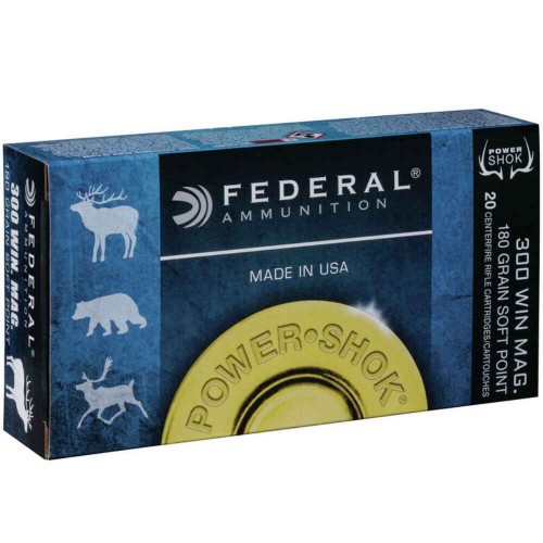 Büchsenmunition .300 Win. Mag. Teilmantel Power Shok 11,7/180 g/grs. Federal Ammunition