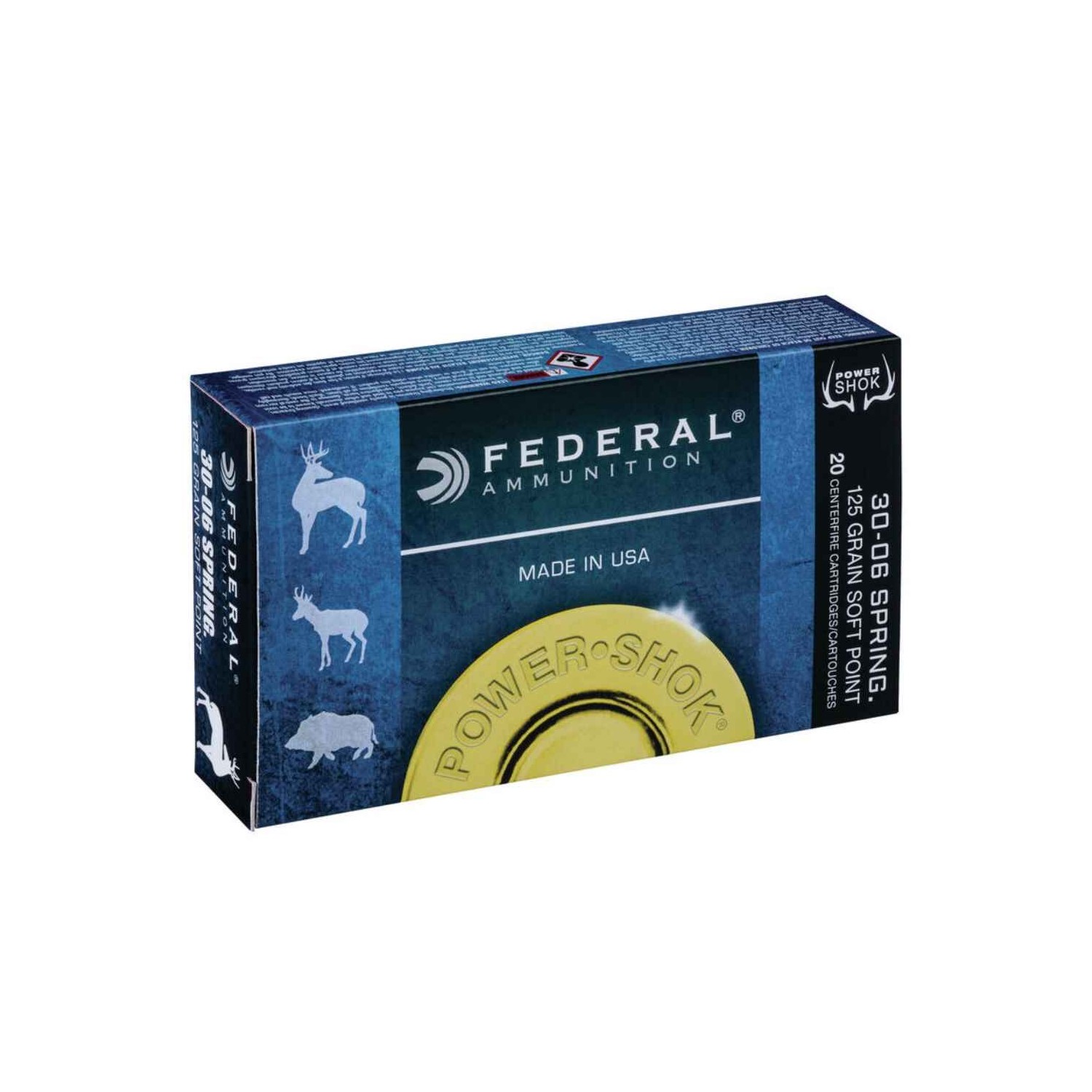 Büchsenmunition .30-06 Spr. Teilmantel Power Shok 14,3g/220grs. Federal Ammunition