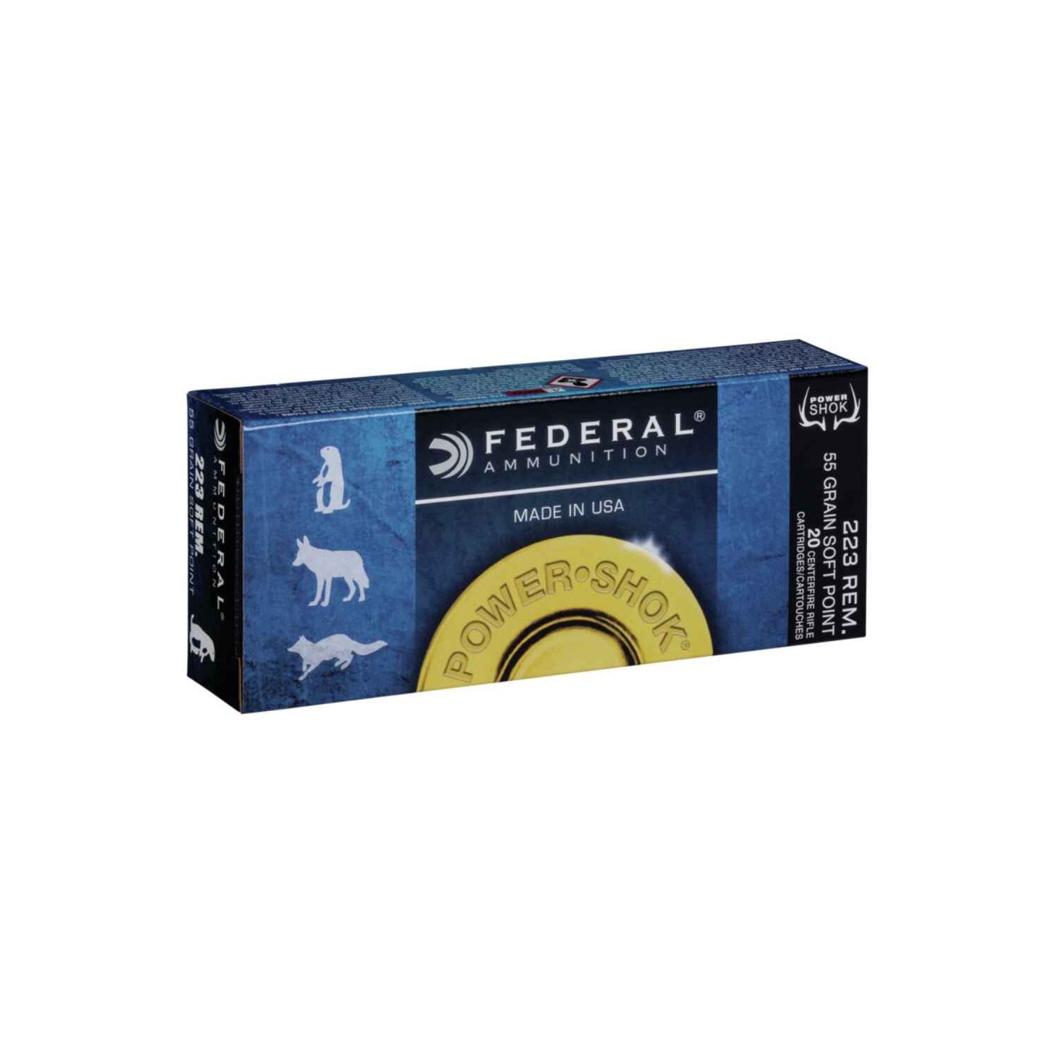 Büchsenmunition .223 Rem. Power Shok Tlm 3,6g/55grs. Federal Ammunition