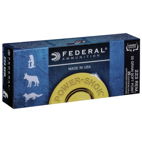 Büchsenmunition .223 Rem. Power Shok Tlm 3,6g/55grs. Federal Ammunition