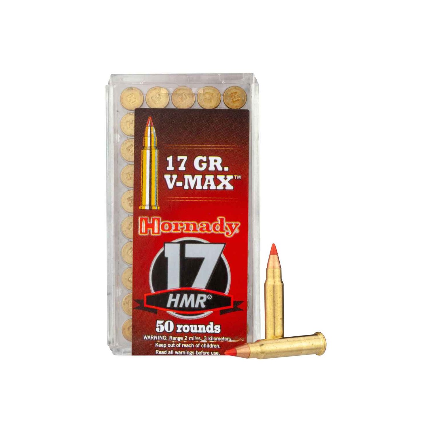 Büchsenmunition .17 HMR, V-Max 1,1g/17 grs. Hornady