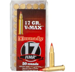 Büchsenmunition .17 HMR, V-Max 1,1g/17 grs. Hornady