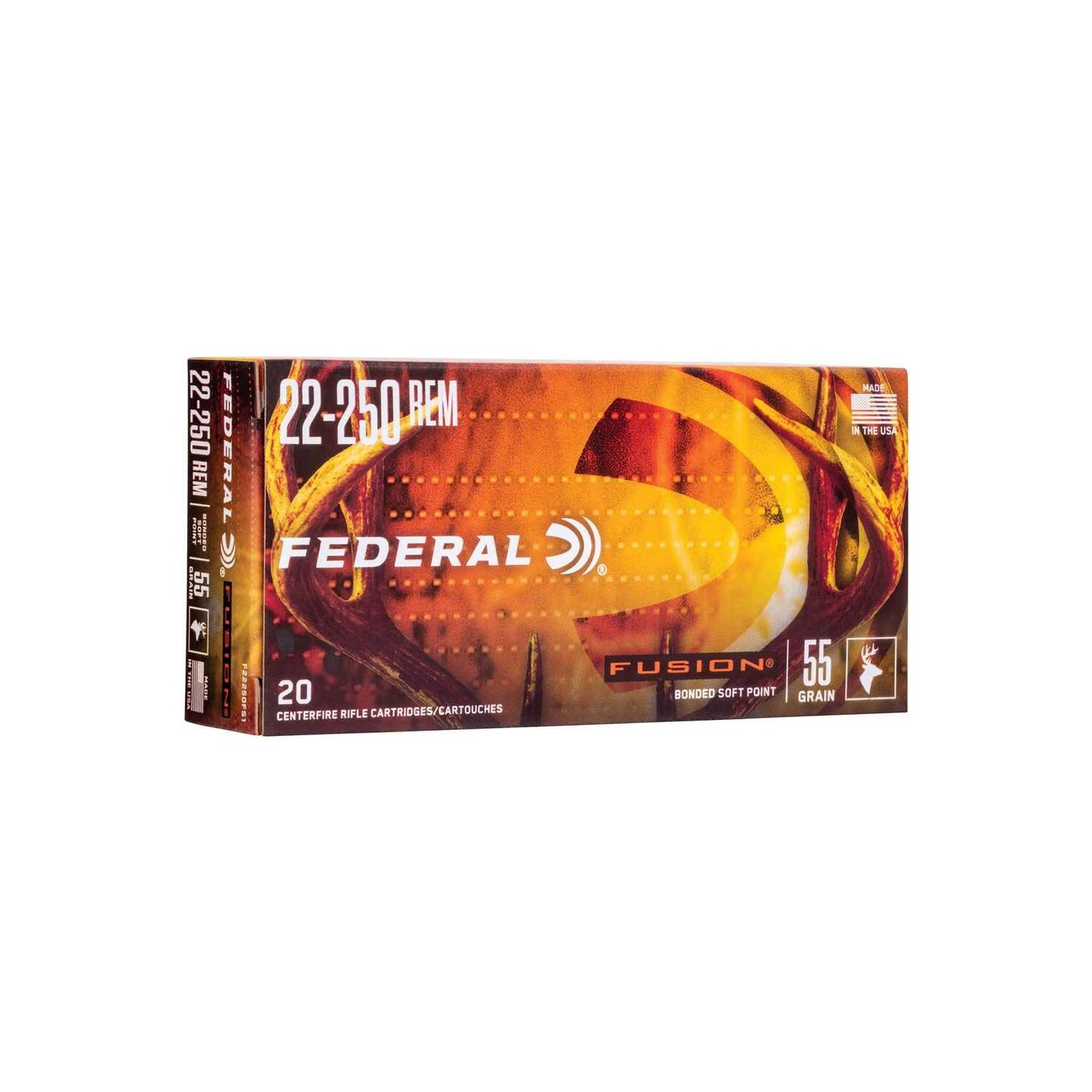 Büchsenmunition 22-250 Rem. Fusion .55 grs. Federal Ammunition