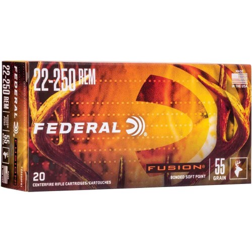 Büchsenmunition 22-250 Rem. Fusion .55 grs. Federal Ammunition