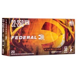 Büchsenmunition 22-250 Rem. Fusion .55 grs. Federal Ammunition