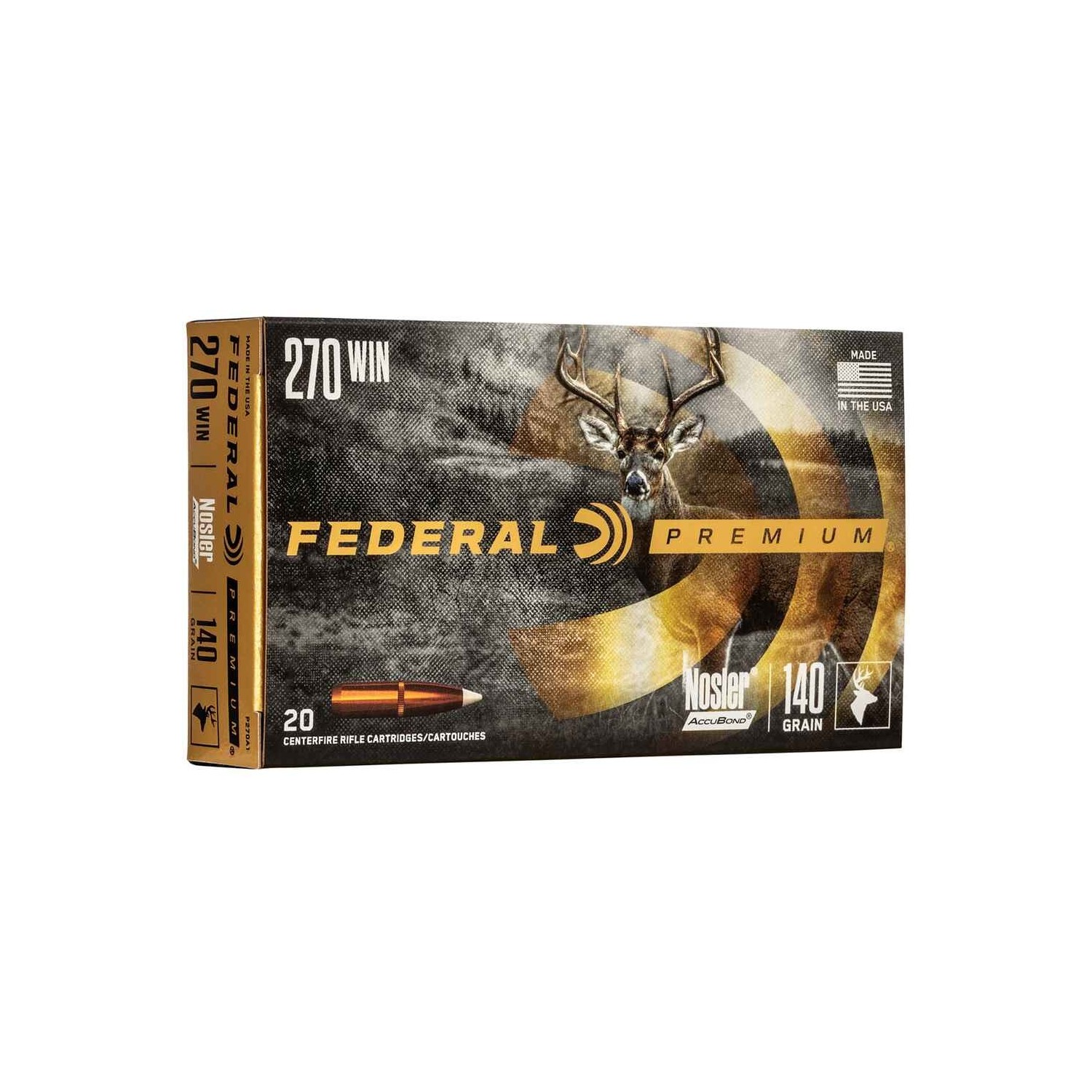 Büchsenmunition .270 Win. Premium Nosler Accubond 140 grs. Federal Ammunition