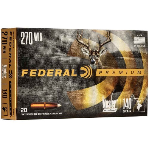 Büchsenmunition .270 Win. Premium Nosler Accubond 140 grs. Federal Ammunition