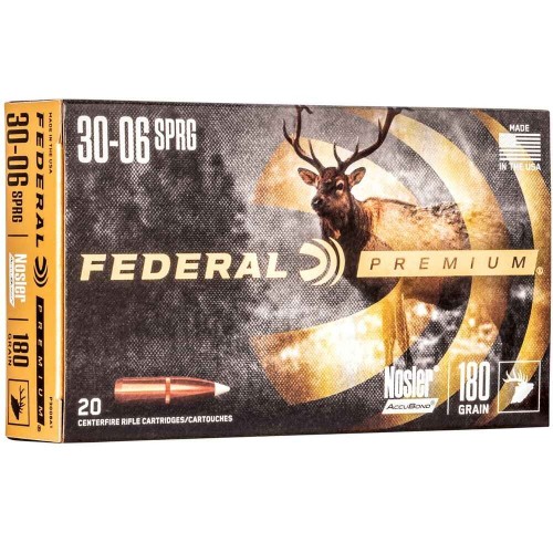 Büchsenmunition .30-06 Spr. Premium Nosler Accubond 180 grs. Federal Ammunition