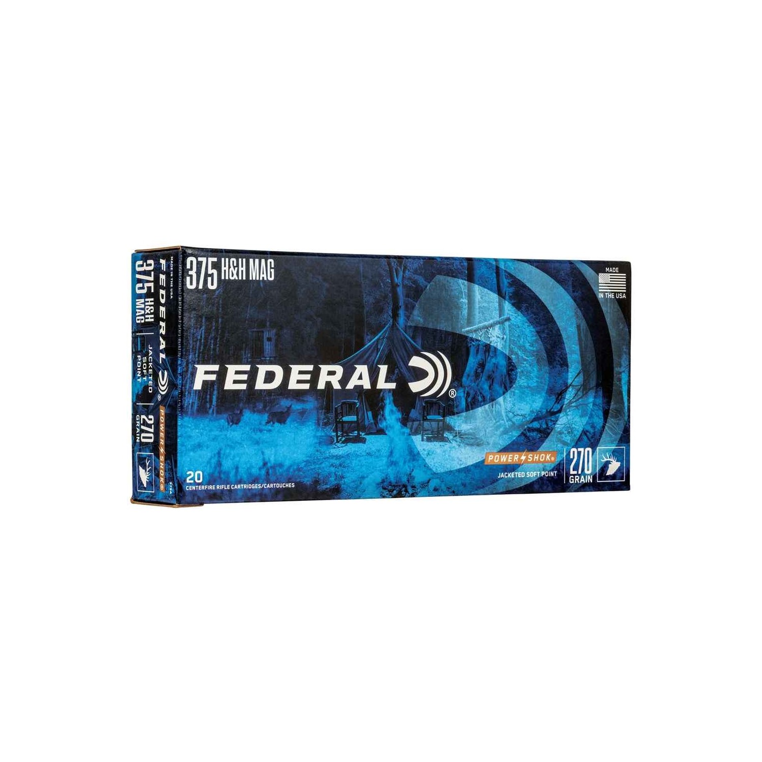 Büchsenmunition .375 H&H Magnum Tlm Hi-Shok 270 grs. Federal Ammunition