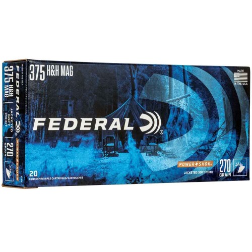 Büchsenmunition .375 H&H Magnum Tlm Hi-Shok 270 grs. Federal Ammunition