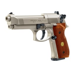 Beretta CO2 Pistole M 92 FS nickel, Holzgriffschalen vorn