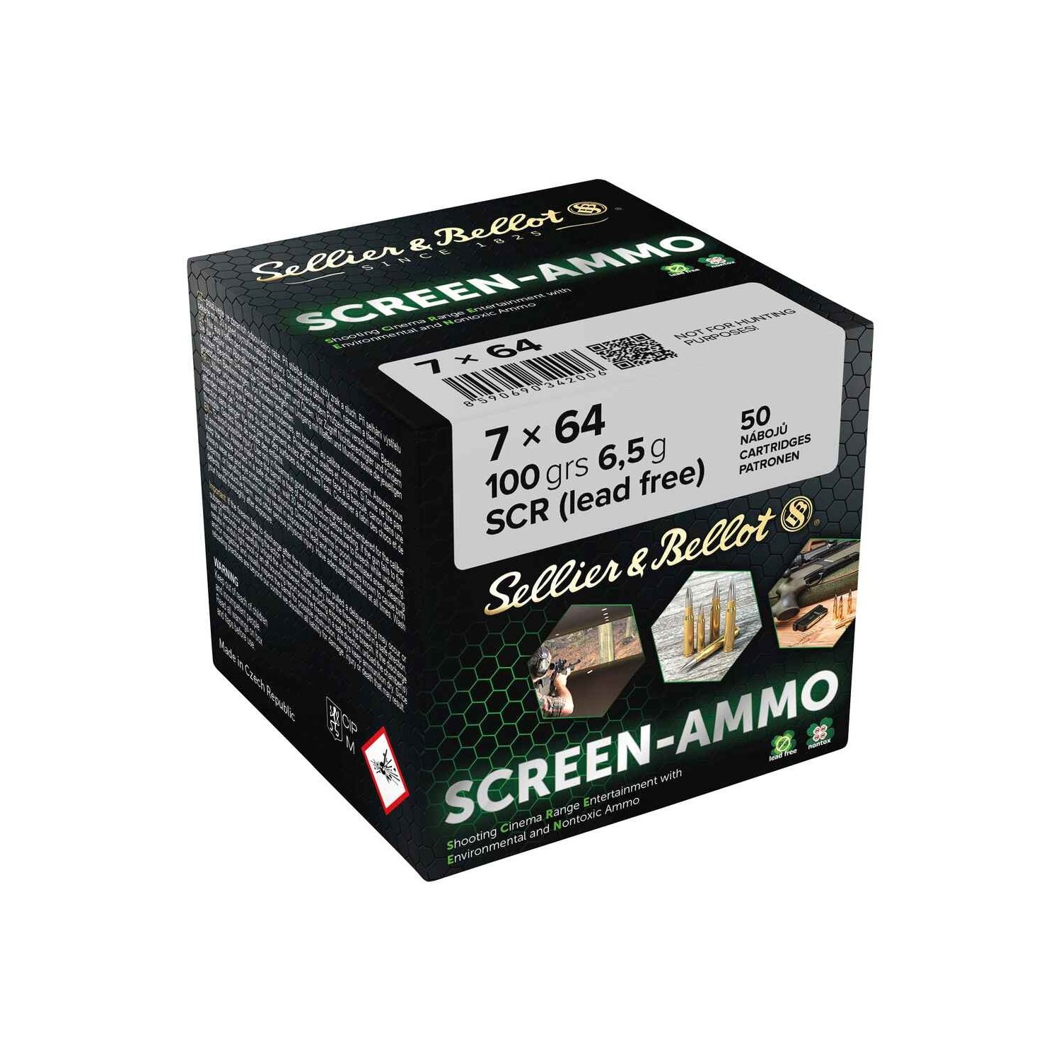 Sellier & Bellot
7x64 Screen-Ammo SCR Zink 6,5g/100grs.