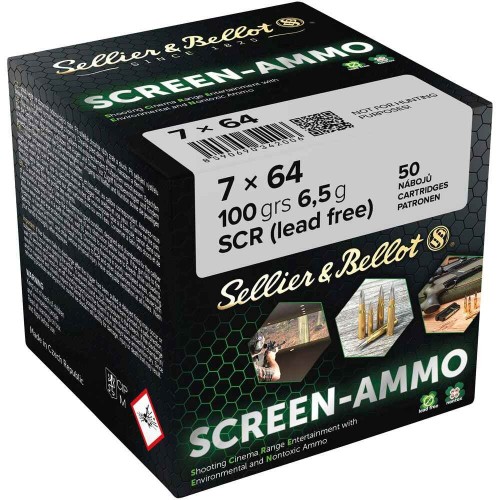 Sellier & Bellot
7x64 Screen-Ammo SCR Zink 6,5g/100grs.