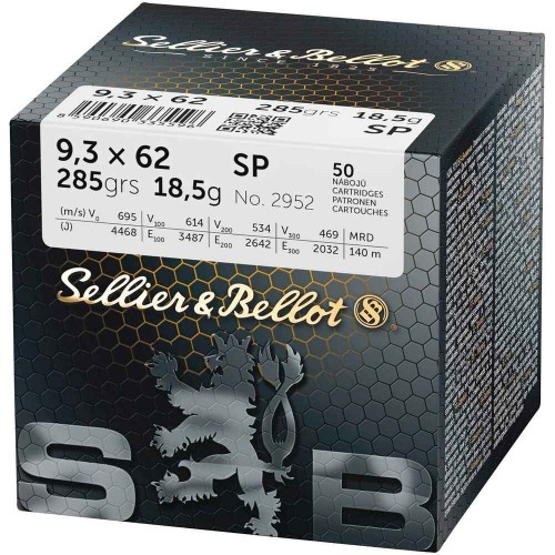 Sellier & Bellot
9,3x62 Teilmantel 18,5g/285grs.