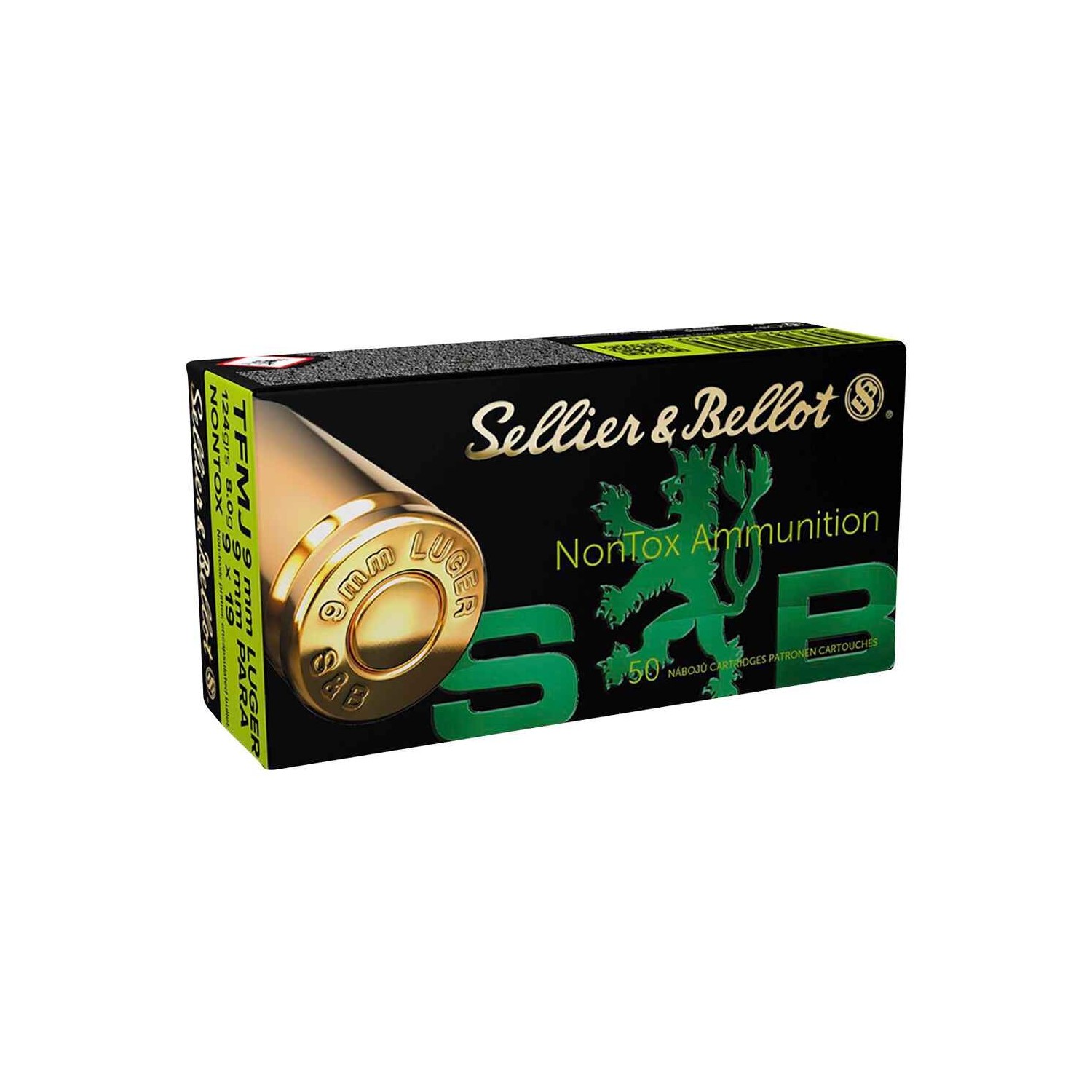 Sellier & Bellot
9 mm Luger TFMJ NonTox 8,0g/124grs.