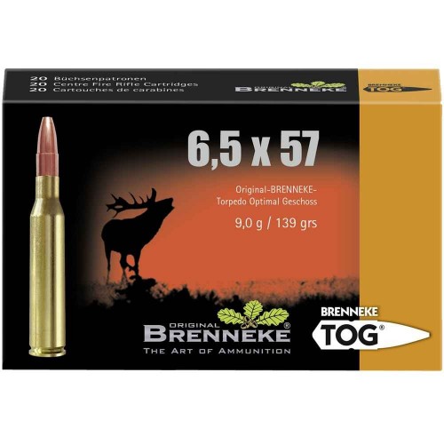 6,5x57 TOG 9,0g/139 grs. Brenneke