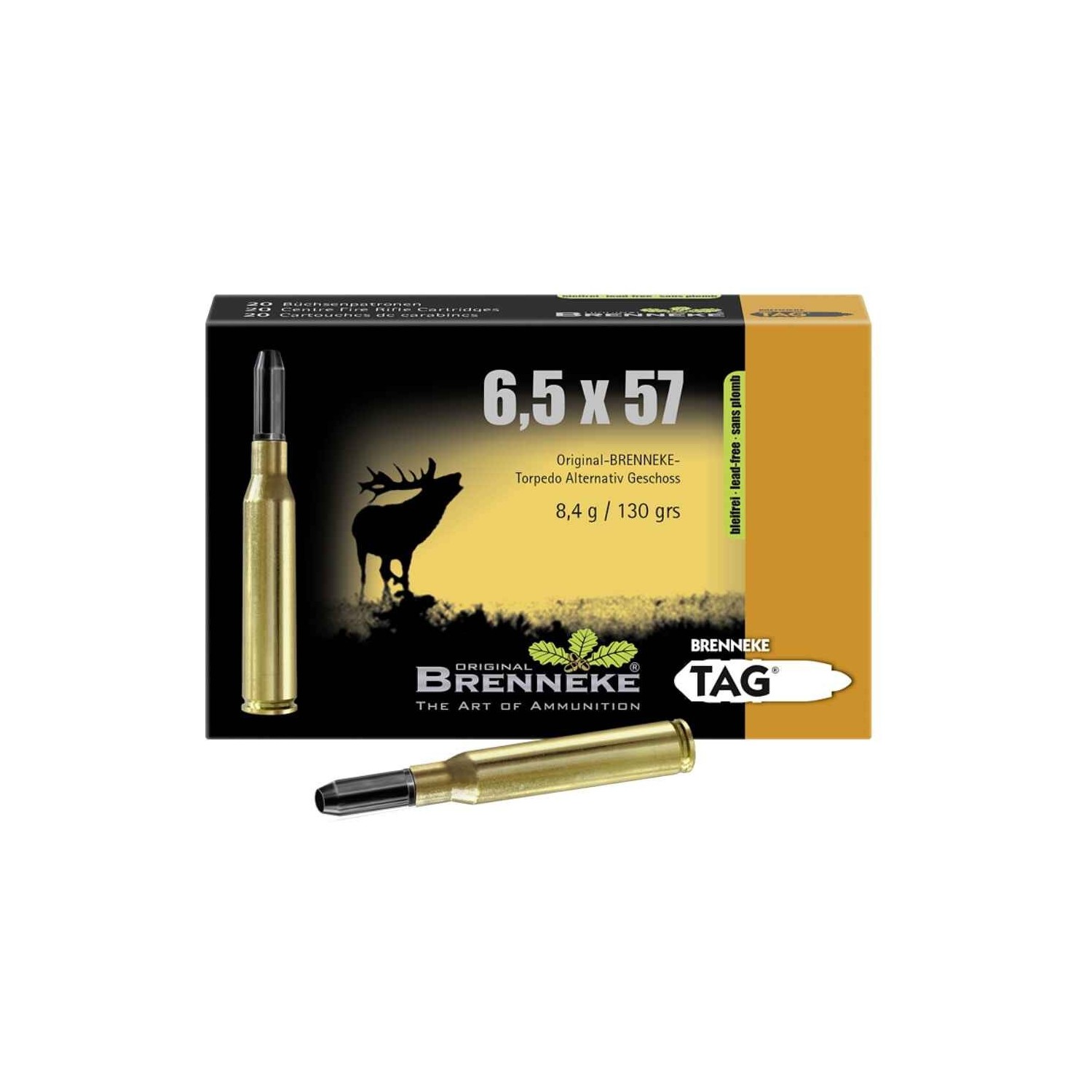 6,5x57 TAG bleifrei 8,4g/130grs. Brenneke