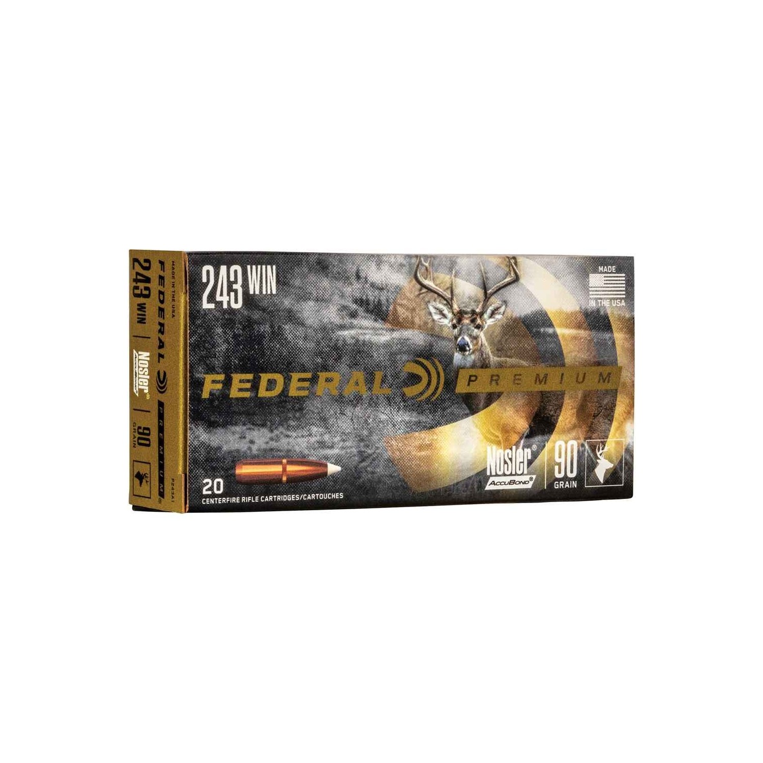 .243 Win. Premium Nosler Accubond 5,8g/90grs. Federal Ammunition