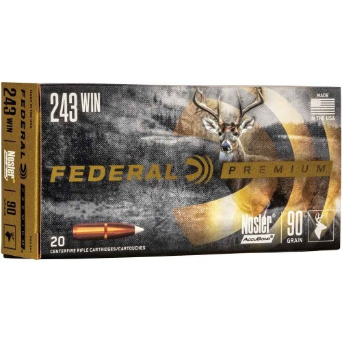 .243 Win. Premium Nosler Accubond 5,8g/90grs. Federal Ammunition