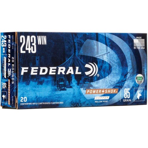 .243 Win. Power Shok Copper HP 5,5g/85grs. Federal Ammunition