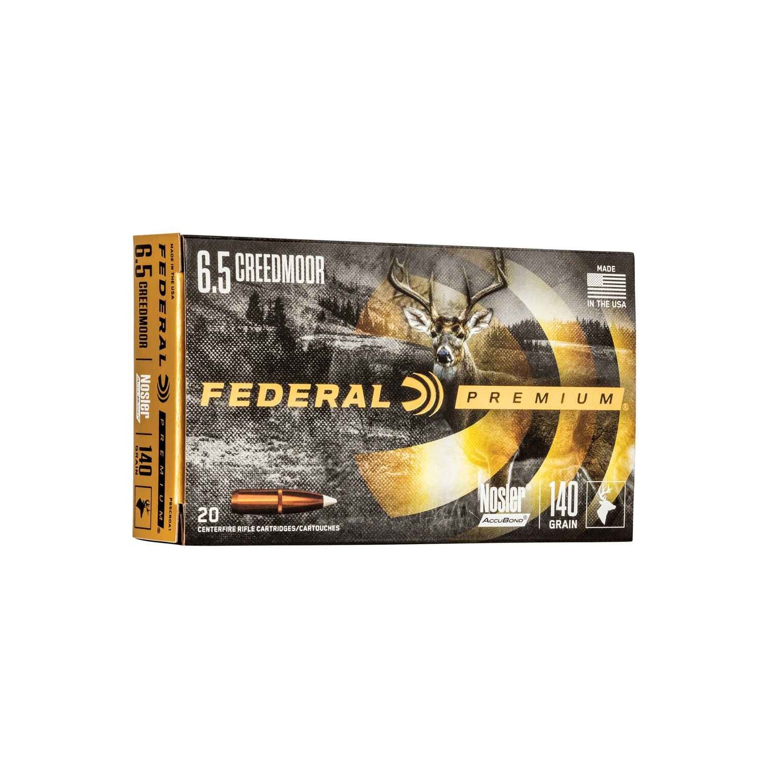 6,5 Creedmoor Premium Nosler Accubond 9,1g/140grs. Federal Ammunition