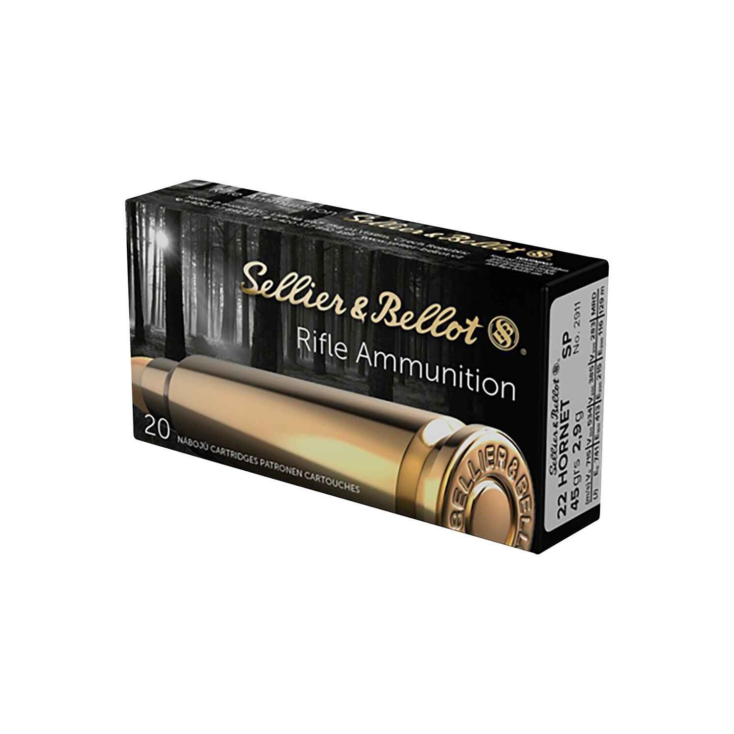 .22 Hornet Teilmantel 2,9g/45grs. Sellier & Bellot