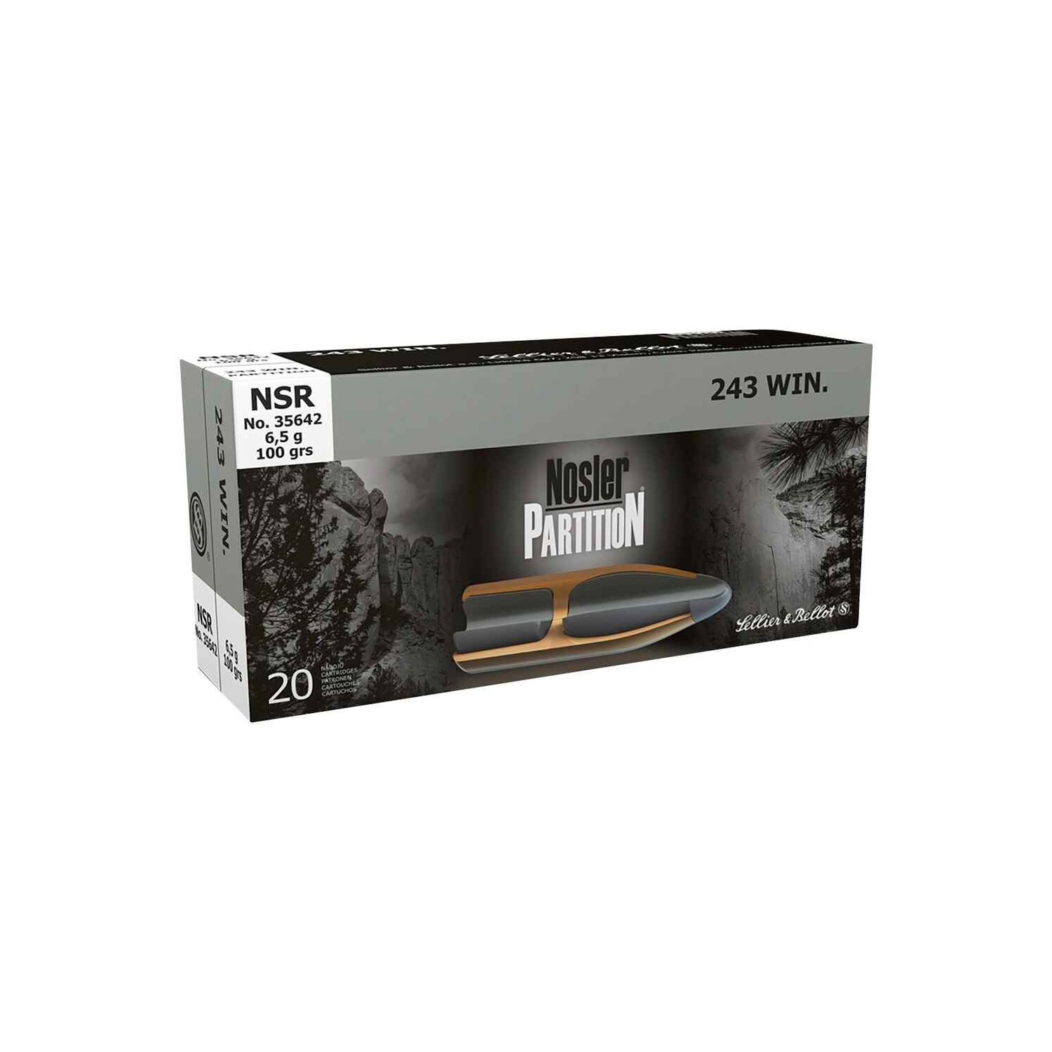 .243 Win. Nosler Partition 6,5g/100grs. Sellier & Bellot