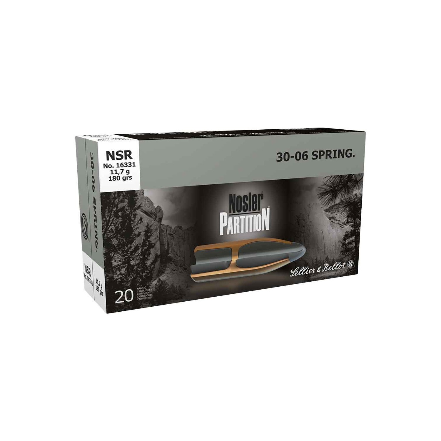 .30-06 Spr. Nosler Partition 11,7g/180grs. Sellier & Bellot