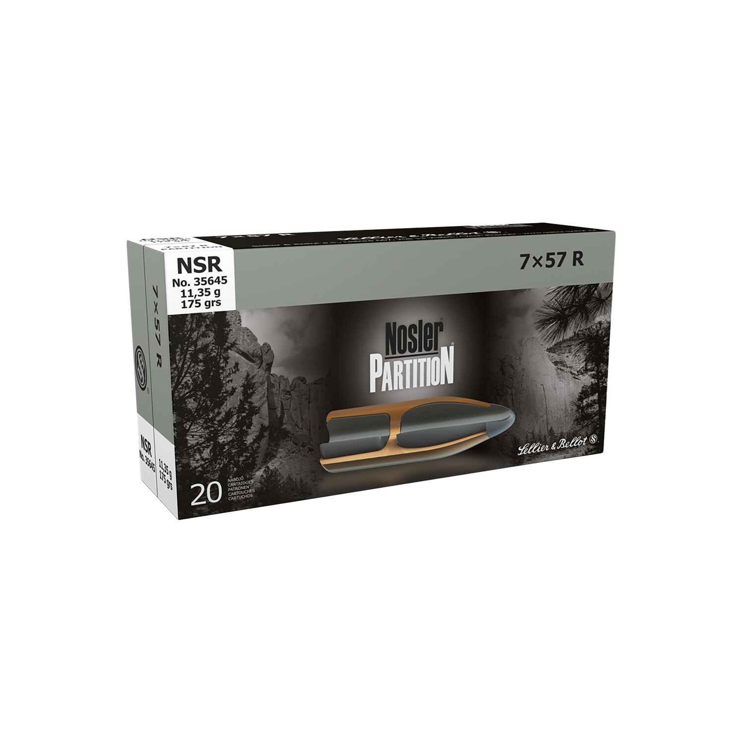 7x57 R Nosler Partition 11,4g/175grs. Sellier & Bellot