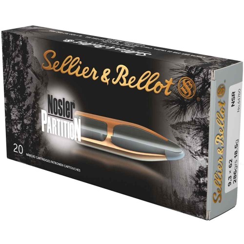 9,3x62 Nosler Partition 18,5g/286grs. Sellier & Bellot