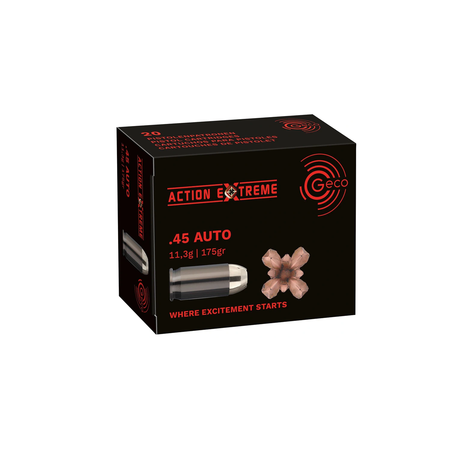 .45 ACP Action Extreme 11,3g/175grs. Geco