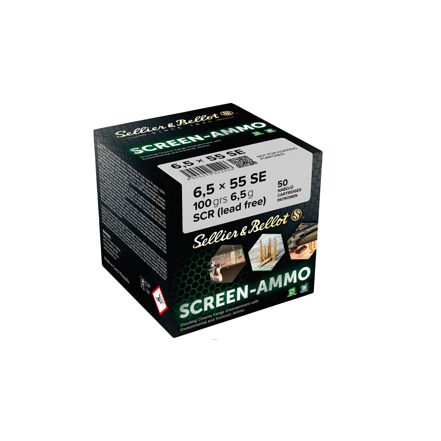 6,5x55 Screen-Ammo SCR Zink 6,5g/100grs. Sellier & Bellot