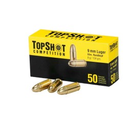 Pistolenmunition 9 mm Luger Vollmantel 8,0 g/124 grs. TOPSHOT Competition