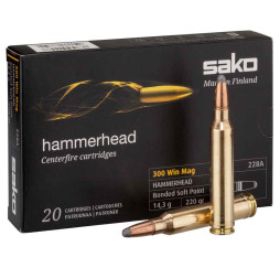 Büchsenmunition .300 Win. Mag. Hammerhead SP 220 grs. Sako