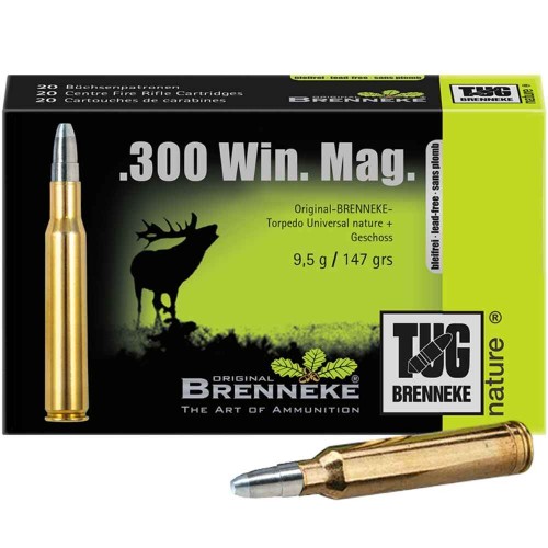 Büchsenmunition .300 Win.Mag. TUG nature 147 grs. Brenneke