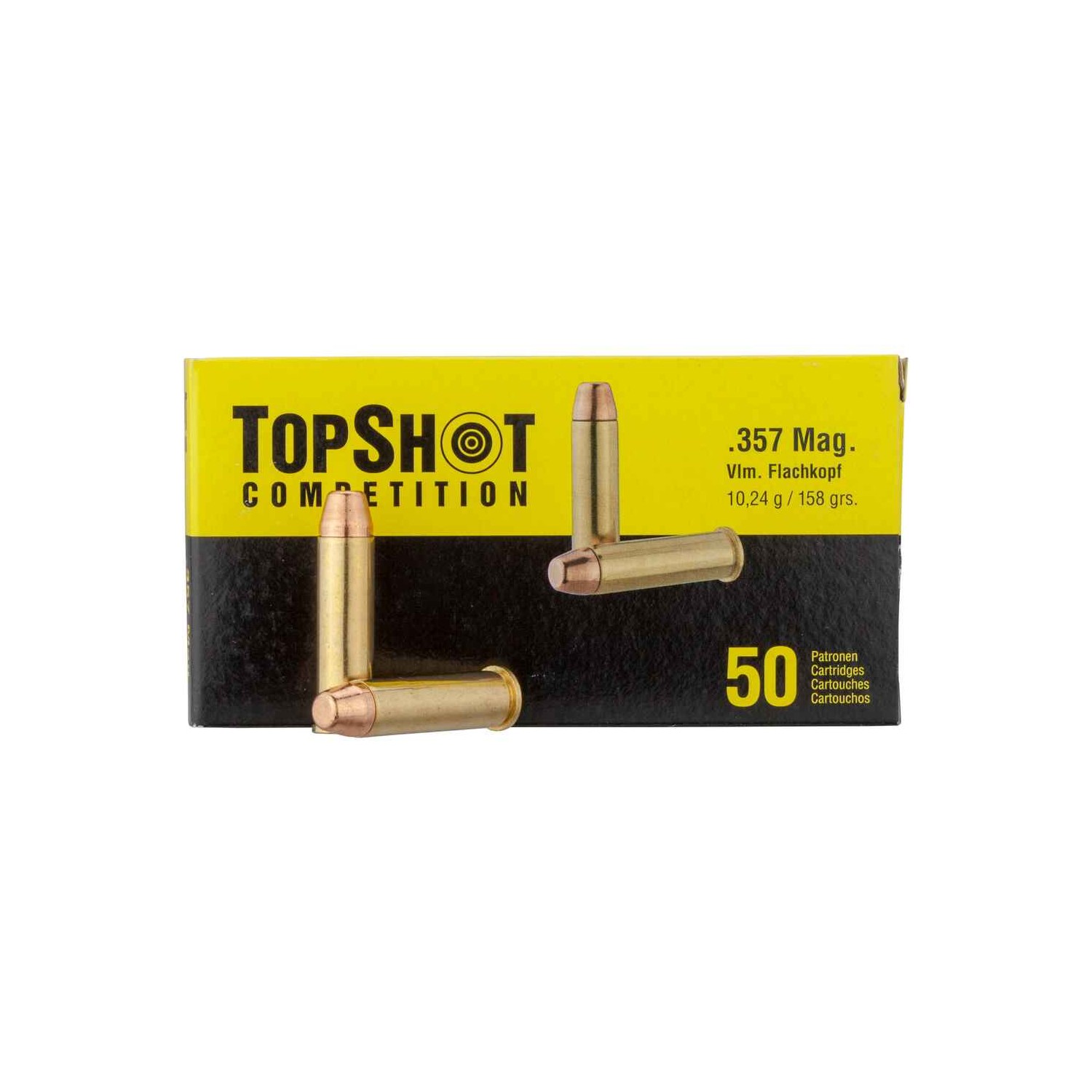 .357 Mag. Vollmantel 158grs  Patronen, .357Mag VLM 158grs, TOPSHOT Competition