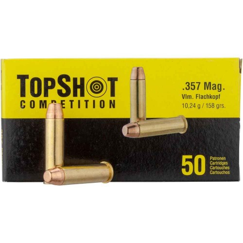 .357 Mag. Vollmantel 158grs  Patronen, .357Mag VLM 158grs, TOPSHOT Competition