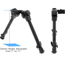 Over Bore Bipod, 7"-11" Center Height, Picatinny 